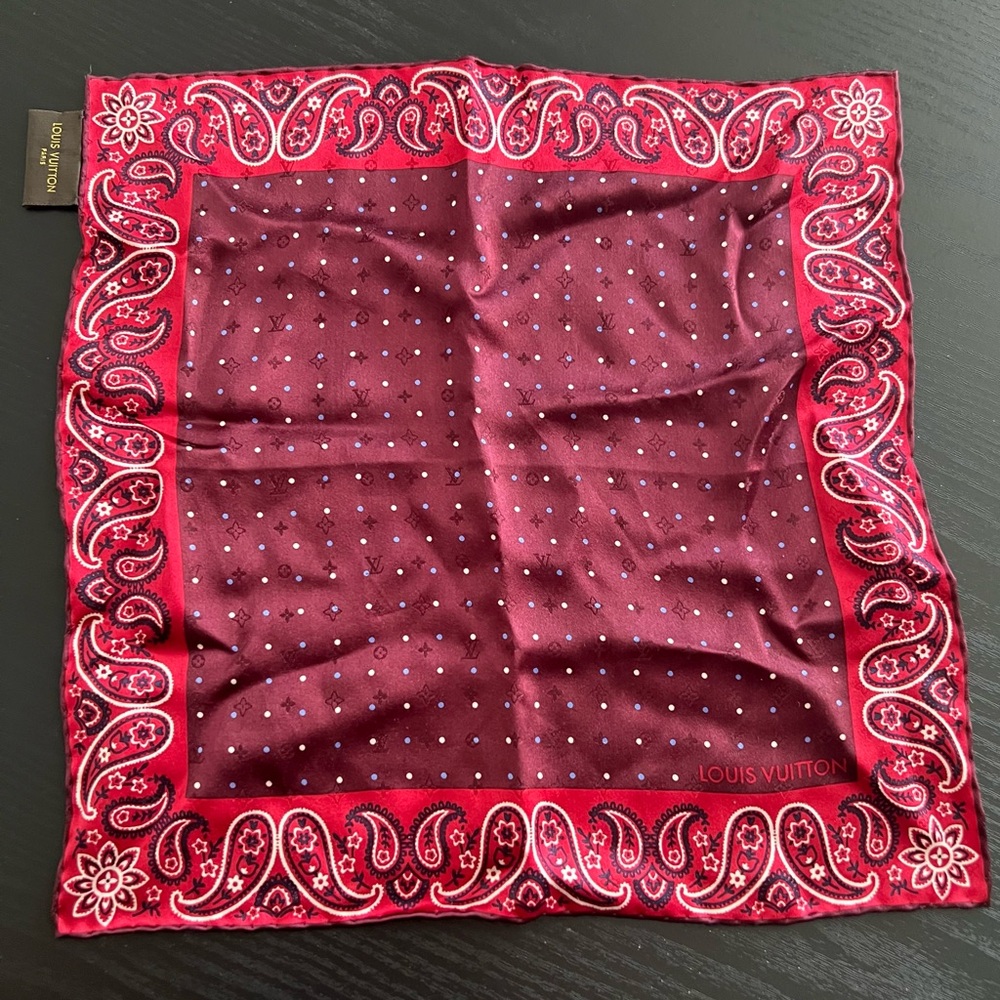 Louis Vuitton Red Paisley Scarf